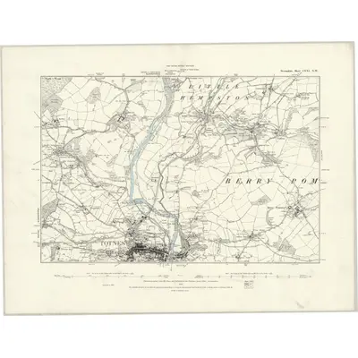 1887 Map of Devonshire CXXI.NW, 1888 Print