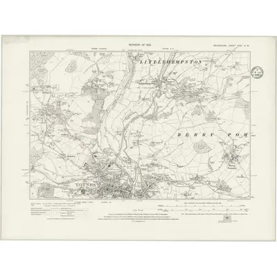 1932 Map of Devonshire CXXI.NW, 1935 Print