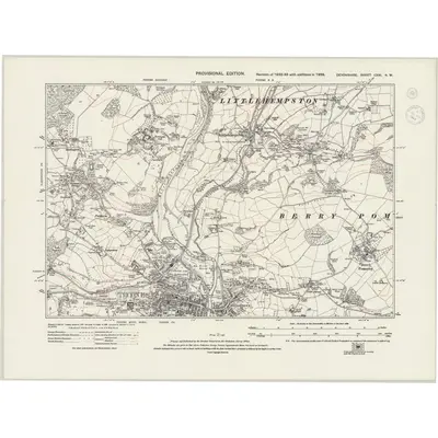 1938 Map of Devonshire CXXI.NW, 1944 Print