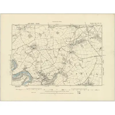 1886 Map of Devonshire CXXI.SE, 1887 Print