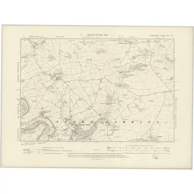 1904 Map of Devonshire CXXI.SE, 1906 Print