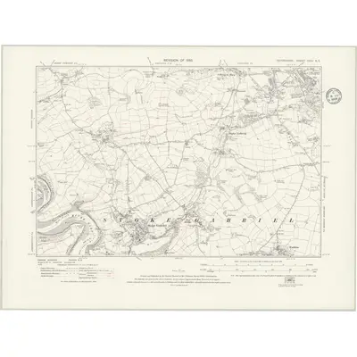 1933 Map of Devonshire CXXI.SE, 1935 Print