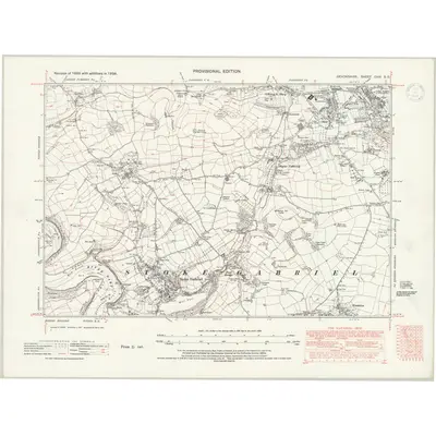 1938 Map of Devonshire CXXI.SE, 1947 Print