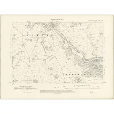 1904 Map of Devonshire CXXI.SW, 1907 Print