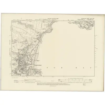 1904 Map of Devonshire CXXII.NW, 1906 Print