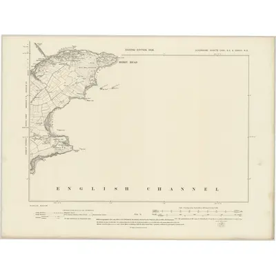 1904 Map of Devonshire CXXII.SE & CXXVIII.NE, 1906 Print