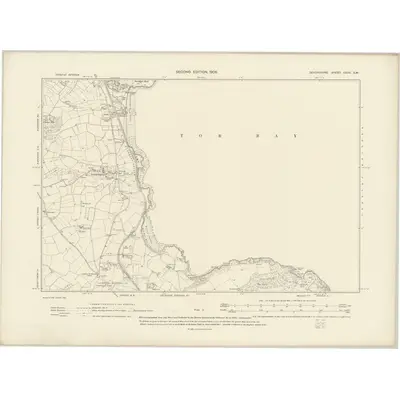 1904 Map of Devonshire CXXII.SW, 1906 Print