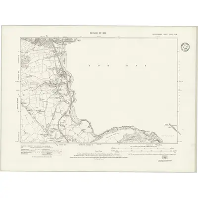 1933 Map of Devonshire CXXII.SW, 1935 Print