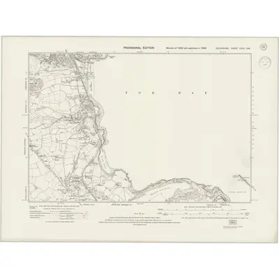 1938 Map of Devonshire CXXII.SW, 1944 Print