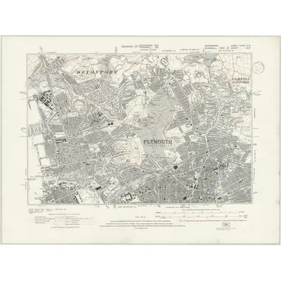 1933 Map of Devonshire CXXIII.NE, 1940 Print