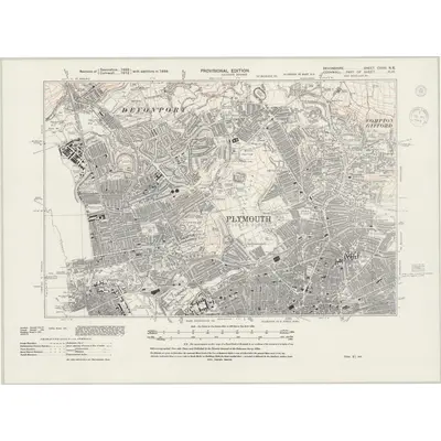 1938 Map of Devonshire CXXIII.NE, 1944 Print