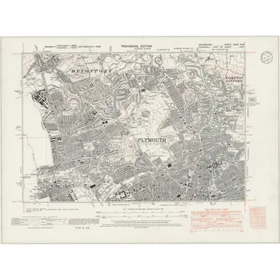 1938 Map of Devonshire CXXIII.NE, 1945 Print