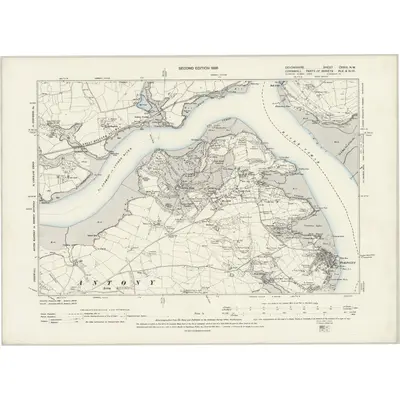 1892 Map of Devonshire CXXIII.NW, 1896 Print