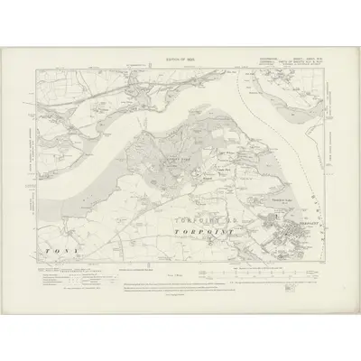 1912 Map of Devonshire CXXIII.NW, 1920 Print
