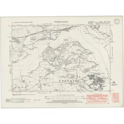 1938 Map of Devonshire CXXIII.NW, 1946 Print