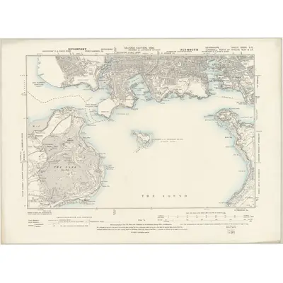 1892 Map of Devonshire CXXIII.SE, 1896 Print