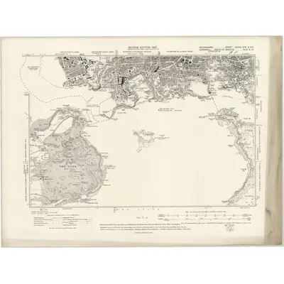 1905 Map of Devonshire CXXIII.SW & SE, 1907 Print