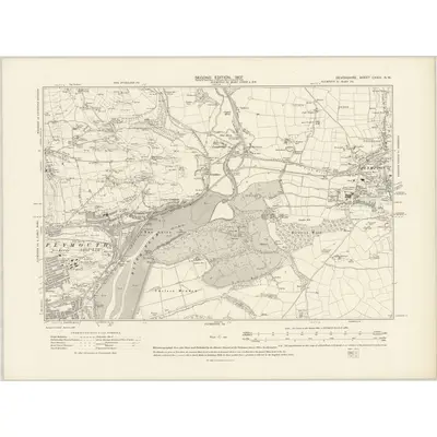 1905 Map of Devonshire CXXIV.NW, 1907 Print