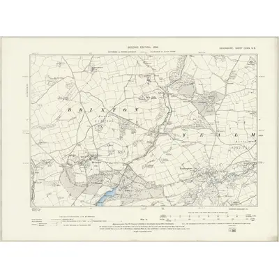 1892 Map of Devonshire CXXIV.SE, 1896 Print
