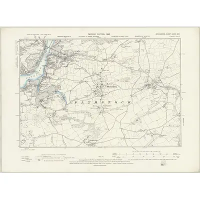 1892 Map of Devonshire CXXIV.SW, 1896 Print
