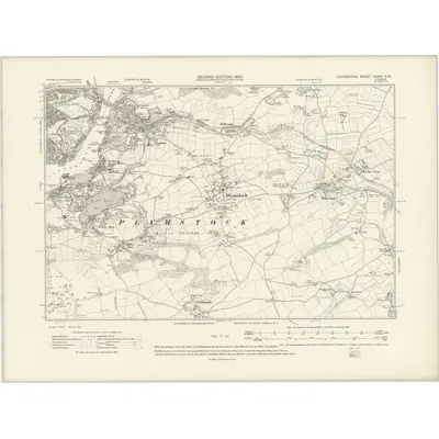 1905 Map of Devonshire CXXIV.SW, 1907 Print