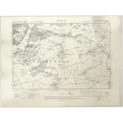 1912 Map of Devonshire CXXIV.SW, 1915 Print