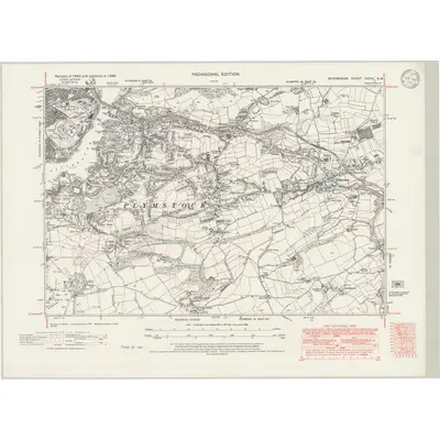 1938 Map of Devonshire CXXIV.SW, 1946 Print