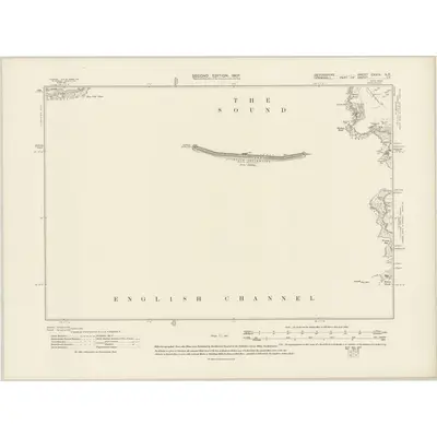 1905 Map of Devonshire CXXIX.NE, 1907 Print