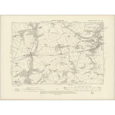 1905 Map of Devonshire CXXV.NW, 1907 Print