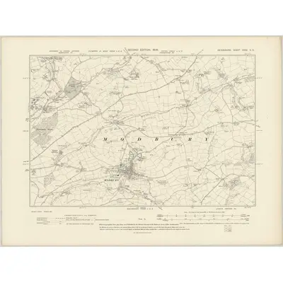 1904 Map of Devonshire CXXV.SE, 1906 Print