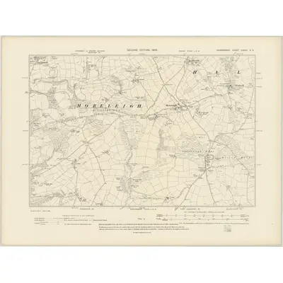 1904 Map of Devonshire CXXVI.SE, 1906 Print