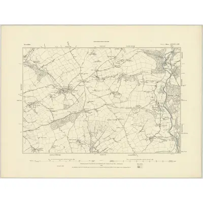1885 Map of Devonshire CXXVI.SW, 1886 Print