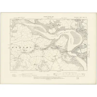 1904 Map of Devonshire CXXVII.NE, 1906 Print