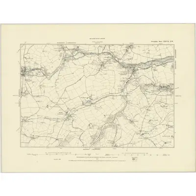 1886 Map of Devonshire CXXVII.NW, 1887 Print