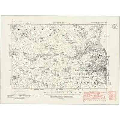 1938 Map of Devonshire CXXVII.SE, 1945 Print