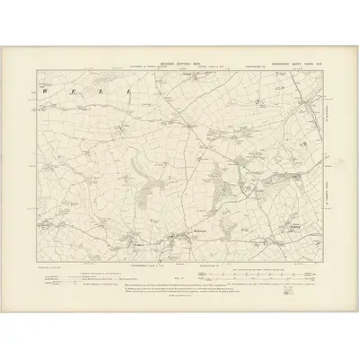1904 Map of Devonshire CXXVII.SW, 1906 Print