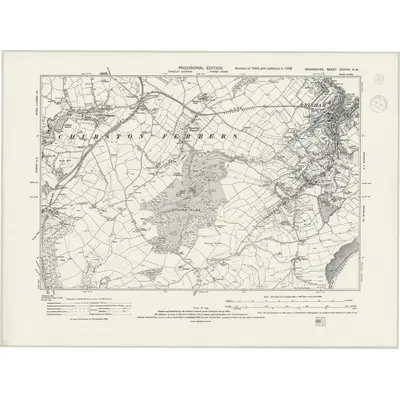 1938 Map of Devonshire CXXVIII.NW, 1944 Print