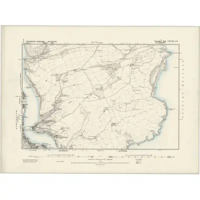1864 Map of Devonshire CXXVIII.SW, 1889 Print