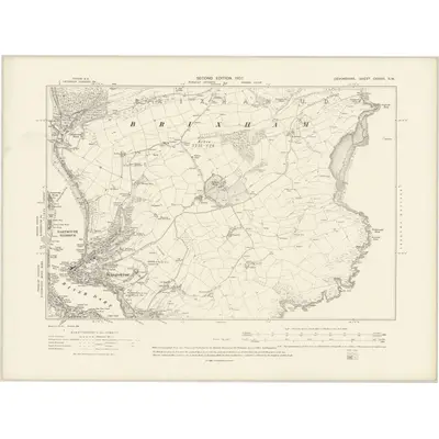 1904 Map of Devonshire CXXVIII.SW, 1907 Print