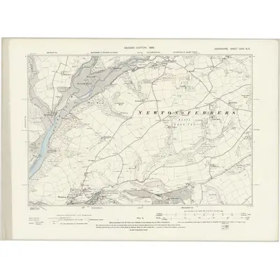 1862 Map of Devonshire CXXX.NE, 1896 Print