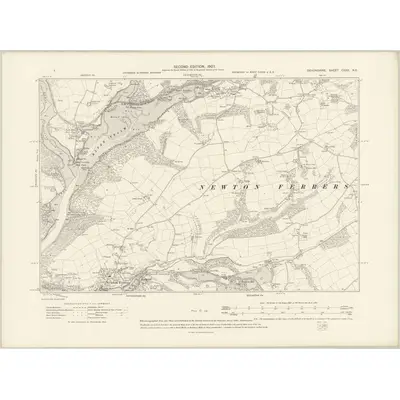 1905 Map of Devonshire CXXX.NE, 1907 Print