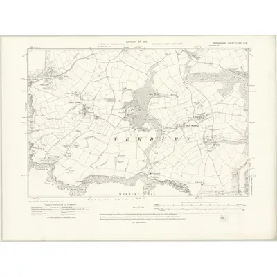 1912 Map of Devonshire CXXX.NW, 1915 Print