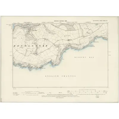 1892 Map of Devonshire CXXX.SE, 1896 Print