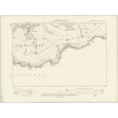 1905 Map of Devonshire CXXX.SE, 1907 Print