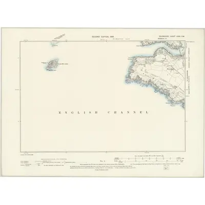 1862 Map of Devonshire CXXX.SW, 1896 Print