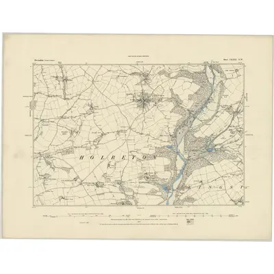 1885 Map of Devonshire CXXXI.NW, 1886 Print