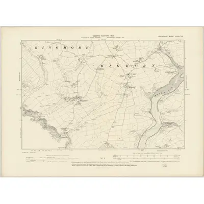 1905 Map of Devonshire CXXXI.SE, 1907 Print