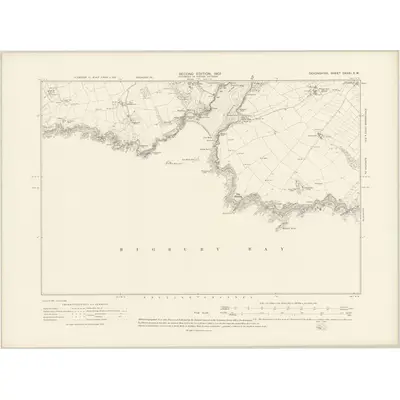 1905 Map of Devonshire CXXXI.SW, 1907 Print