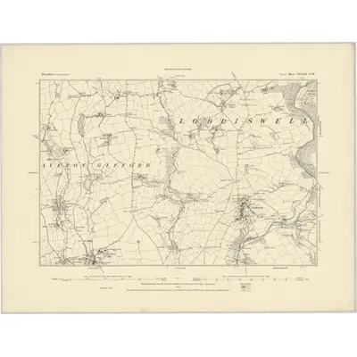 1885 Map of Devonshire CXXXII.NW, 1886 Print