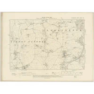 1904 Map of Devonshire CXXXII.NW, 1906 Print